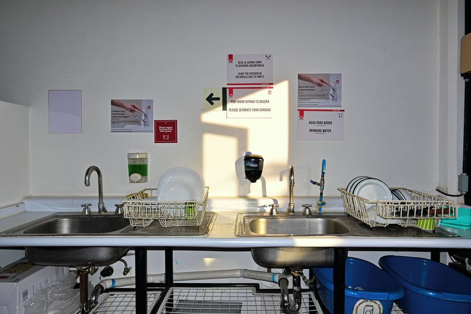 Shared fridge, microwave