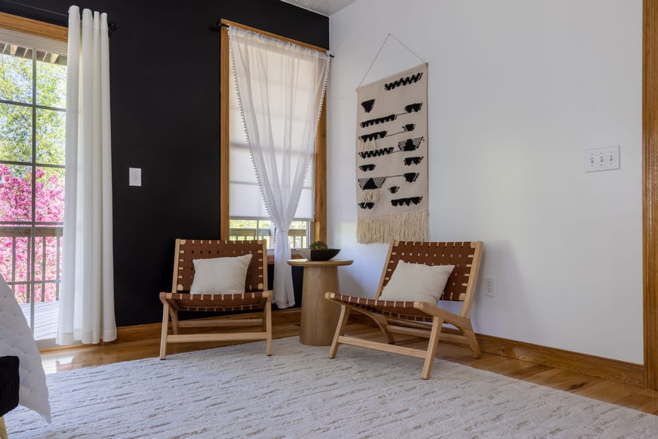 Enjoy your morning cup of coffee in the master bedroom nook. 