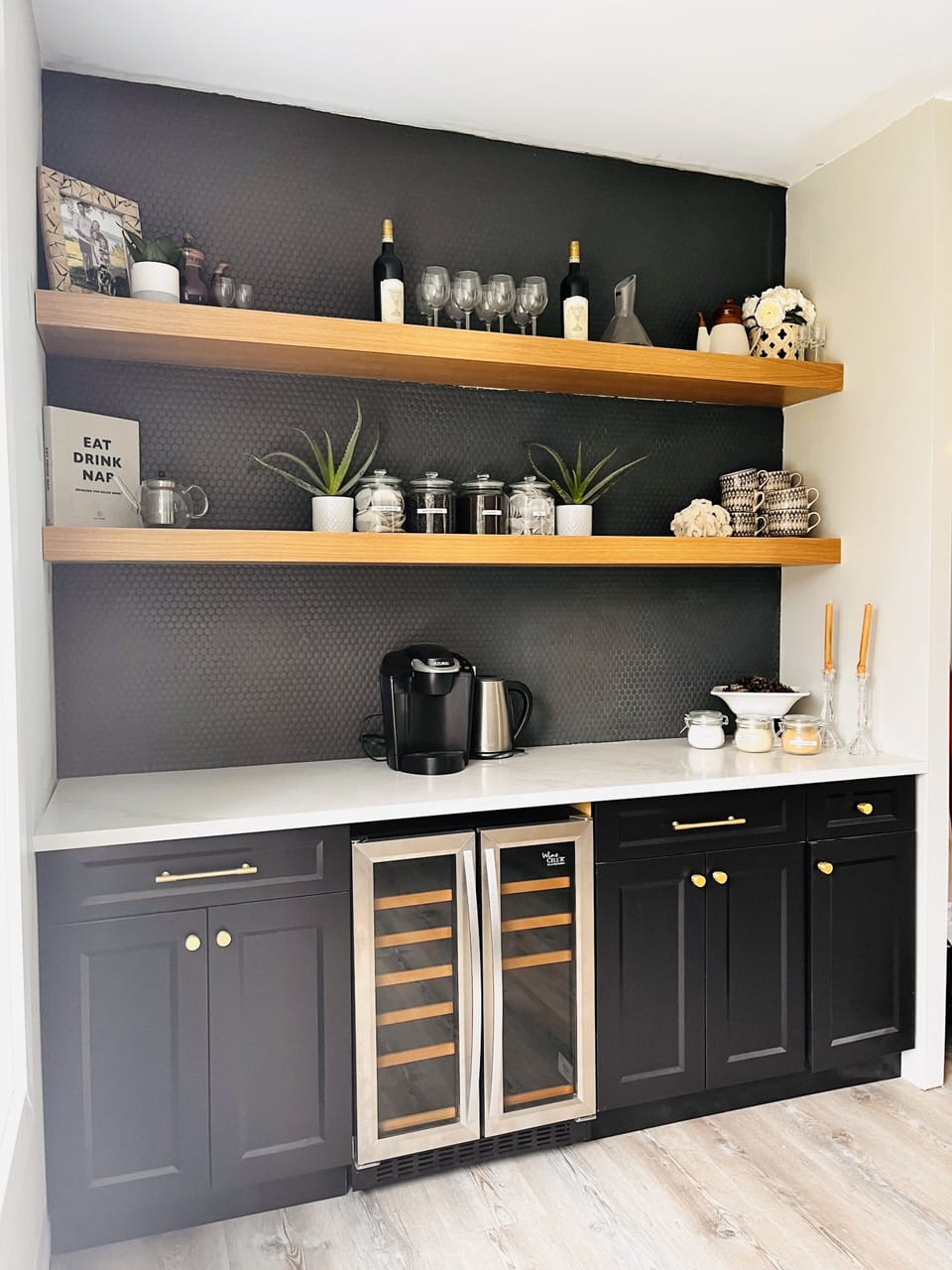 GreatRoom coffee & bar nook. Makes serving at those big dinner nights a breeze