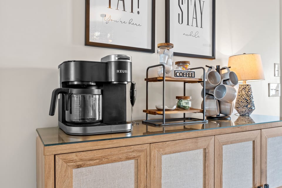 Coffee, tea, and hot chocolate station!