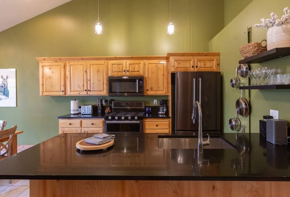 Efficient kitchen with all the basics needed during your stay.