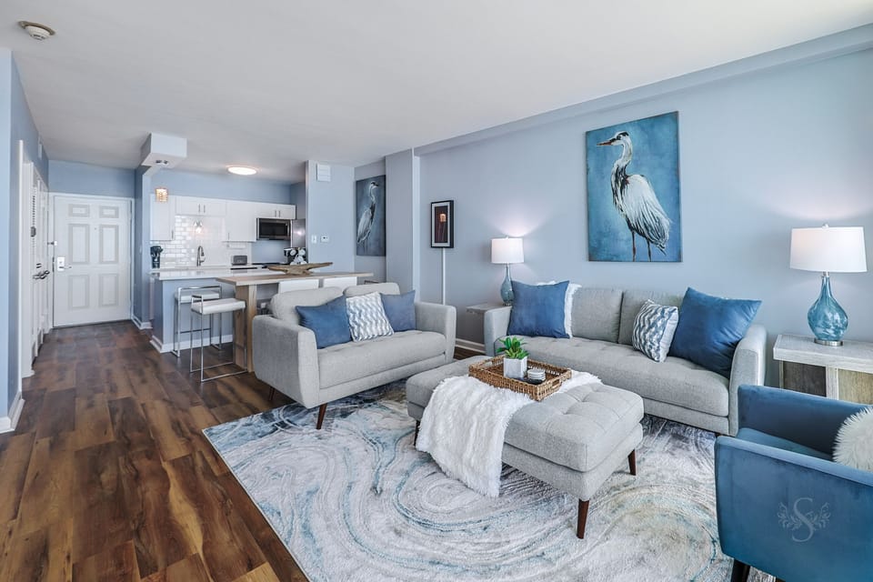 Enjoy the stylish living area at The Sea Spot!