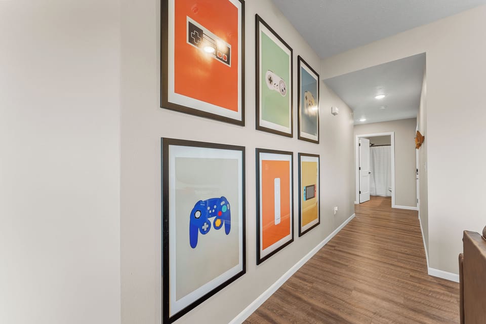 History of Nintendo controllers hallway