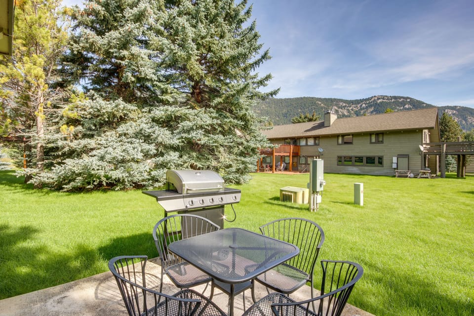 Private Patio | Gas Grill (Propane Provided) | Mountain Views