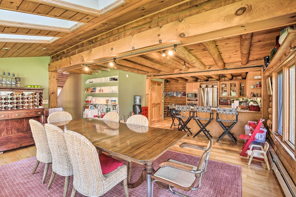 Dining Area | 2-Story House | 133 Forested Acres | Free WiFi | Central A/C