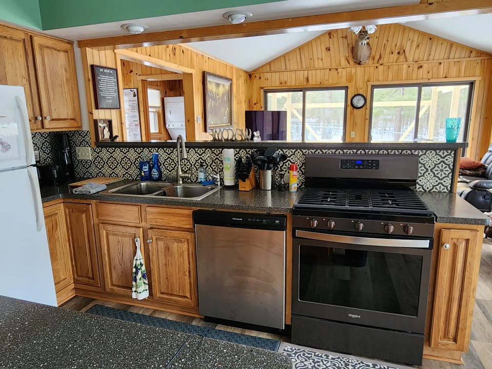 Kitchen with gas stove & dishwasher