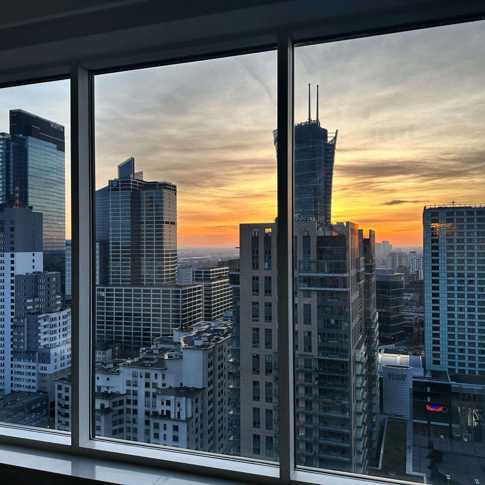 Beautiful view of the city from the apartment.