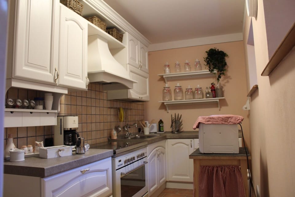 Full-size fridge, microwave, oven, stovetop