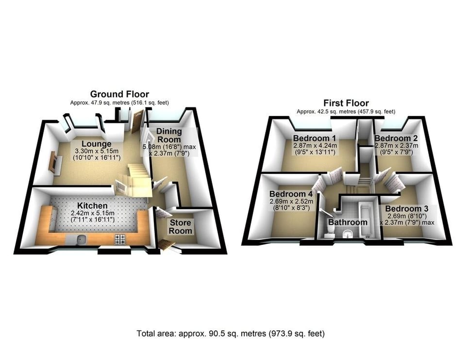 Premium House, Private Bathroom, Garden View (4 Bed Detached in Heswall) | Floor plan