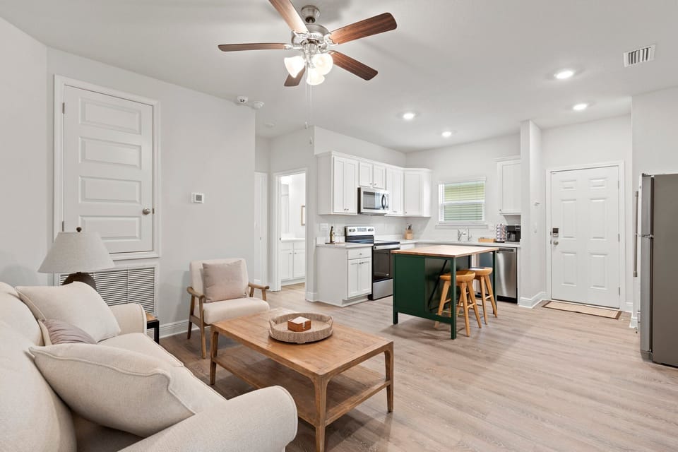 The in-law suite has a separate living area, kitchen and laundry.