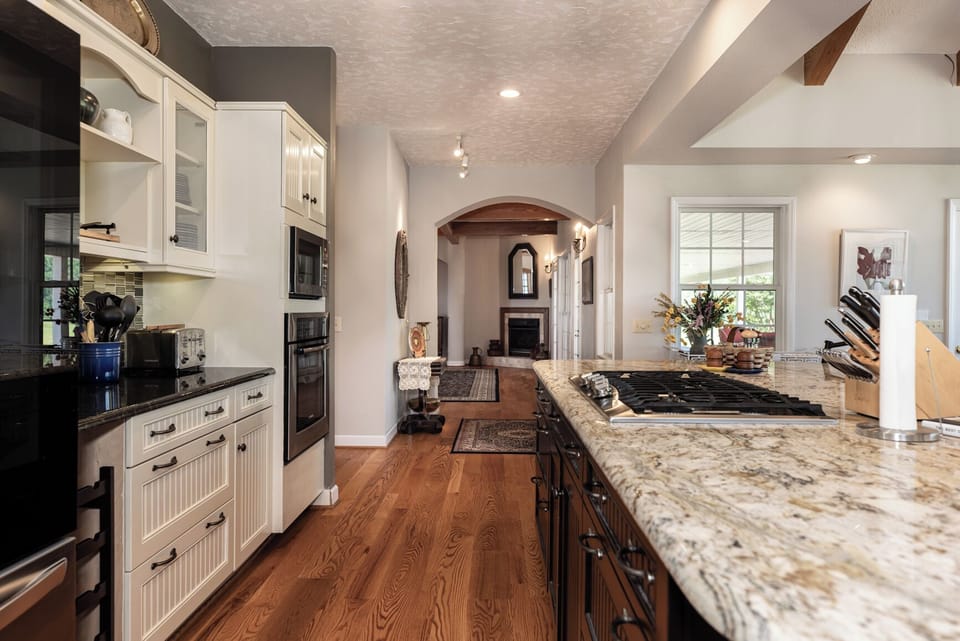 Kitchen toward dining room