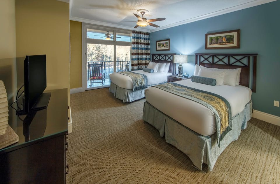 Drift to sleep in a comfortable bed after a wonderful day outside.