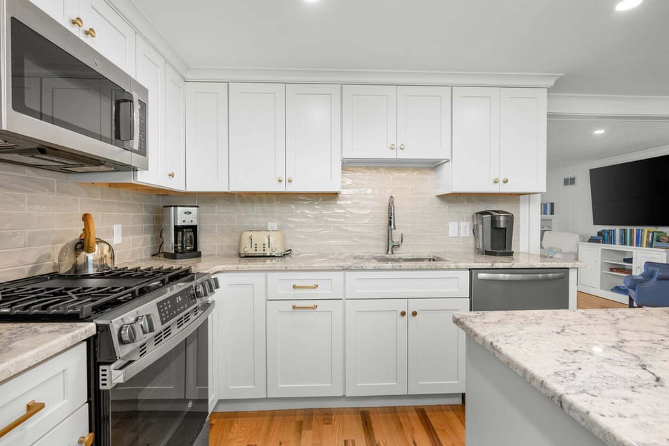 Classic kitchen with stainless steel appliances