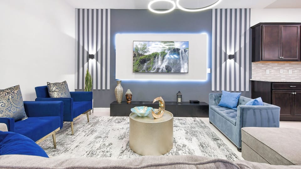 Kick back and relax in our spacious living room, where you can unwind with your favorite book or movie.