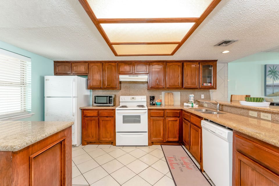 Our kitchen is equipped with full-size appliances for your convenience.