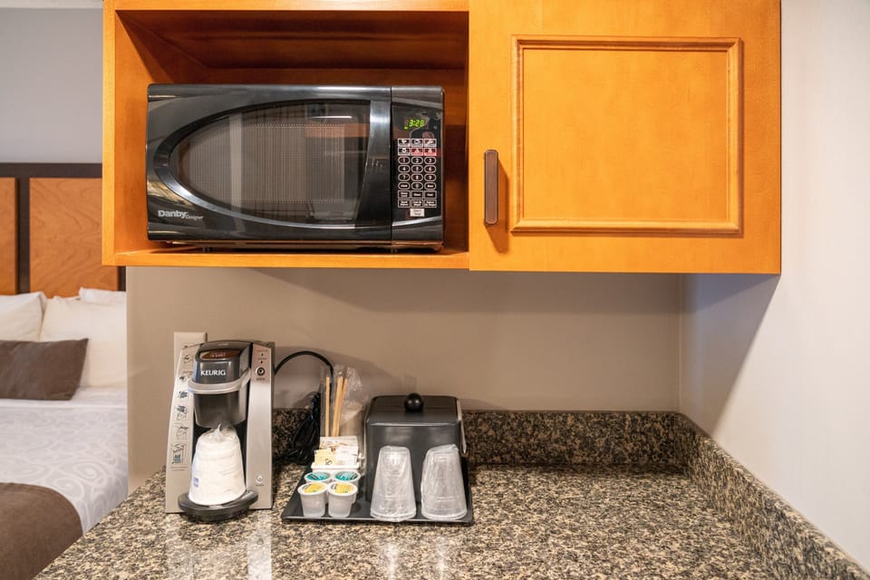 Start your morning right with a coffee from the Keurig machine.