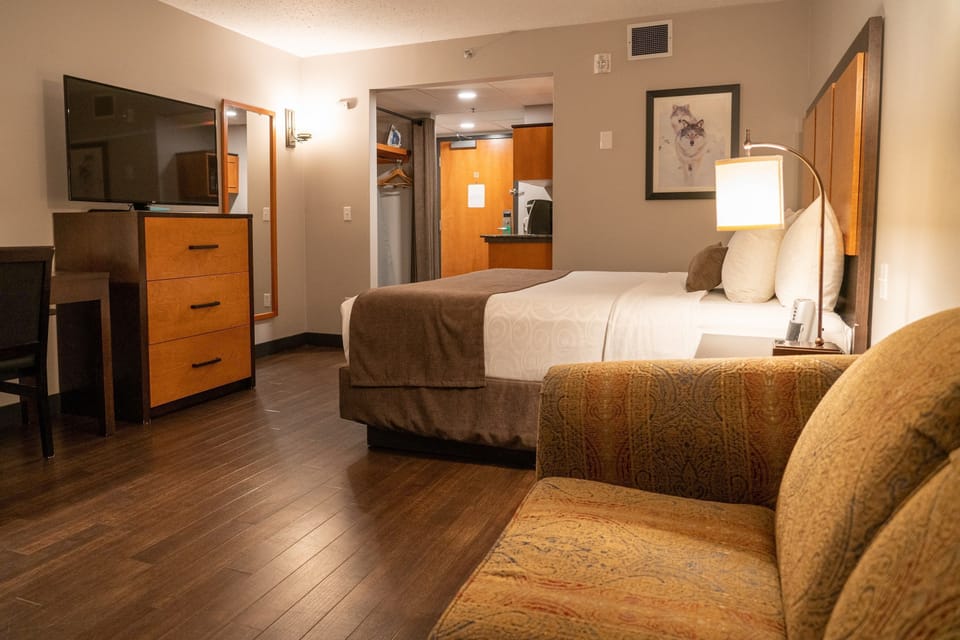 Get a good night's rest in our cozy space with a King bed.