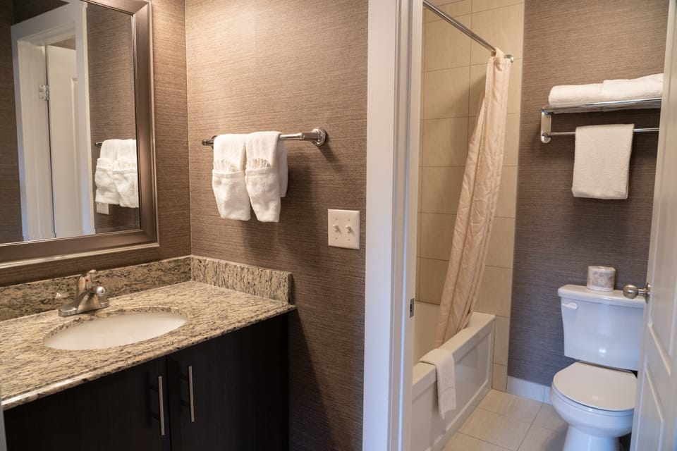 Get ready for your day in the bathroom.