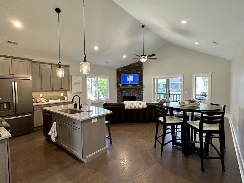 Kitchen and Living Space on Main Level Upper Floor