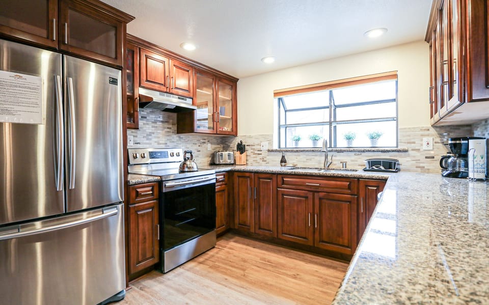 Indoors, Room, Flooring, Kitchen, Refrigerator