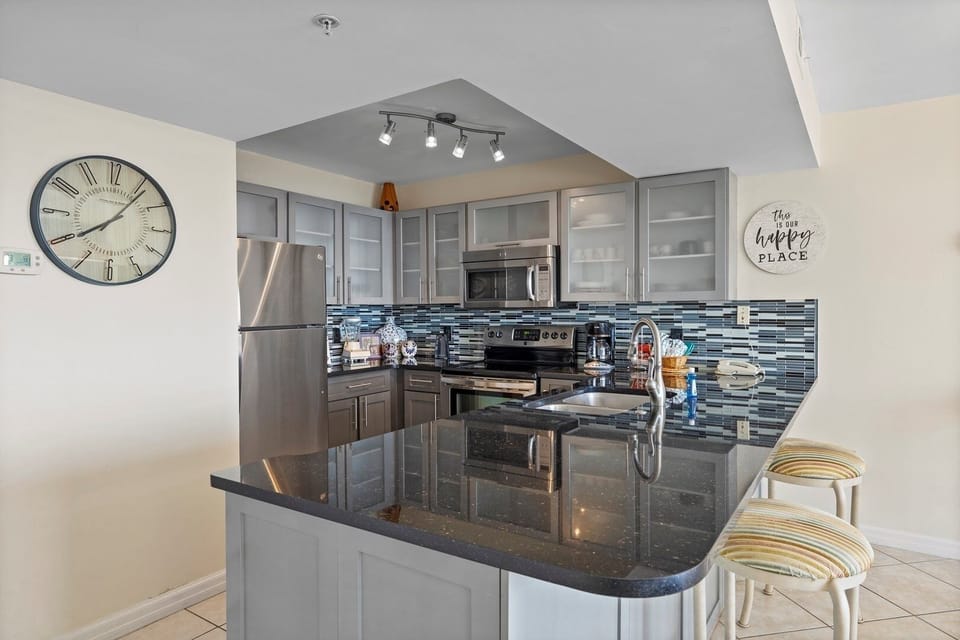 Indoors, Kitchen, Kitchen Island, Refrigerator, Floor