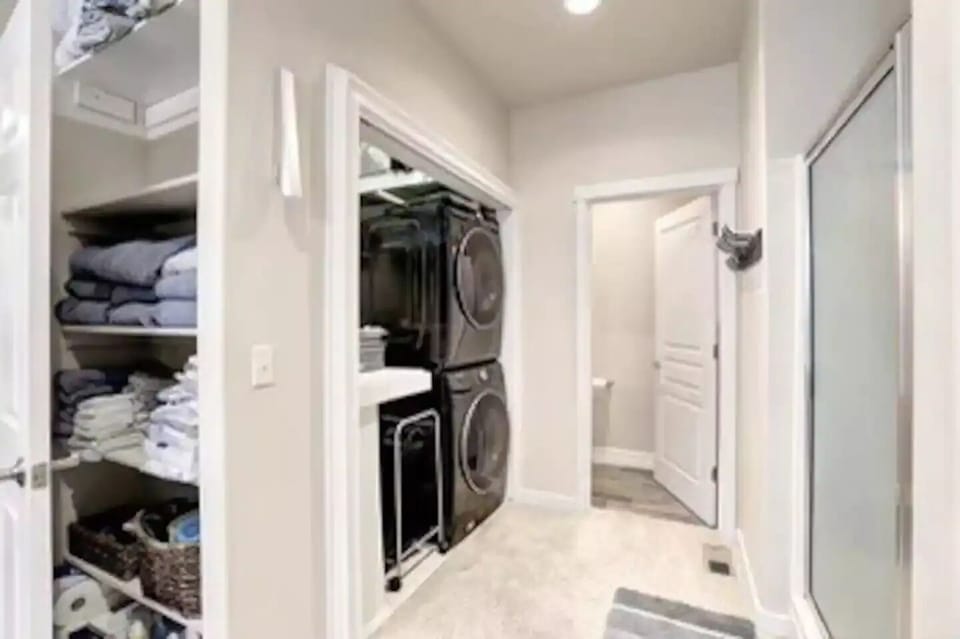 Laundry area with available laundry soap