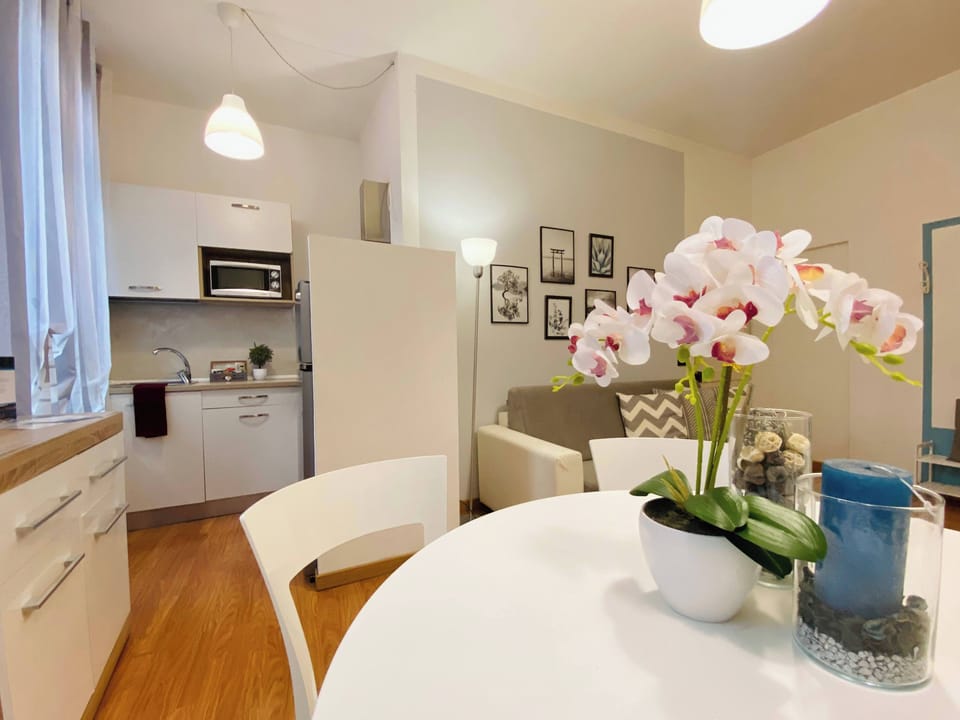 Full-size fridge, microwave, oven, stovetop