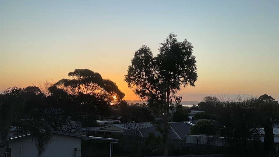 Sunset view from upstairs (chefs kiss mmwwhaa)