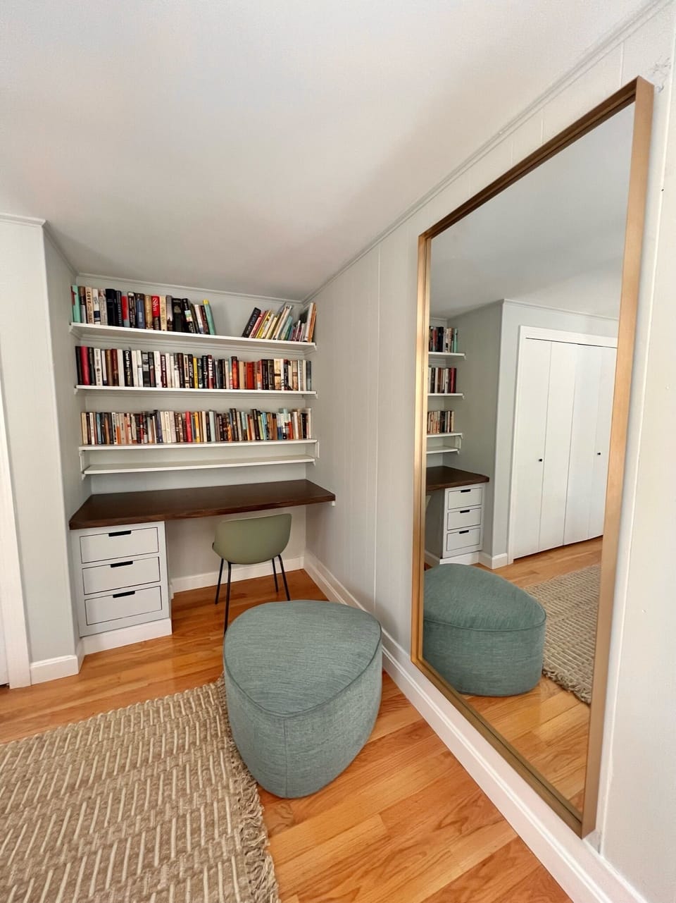 Bookcase in queen bedroom