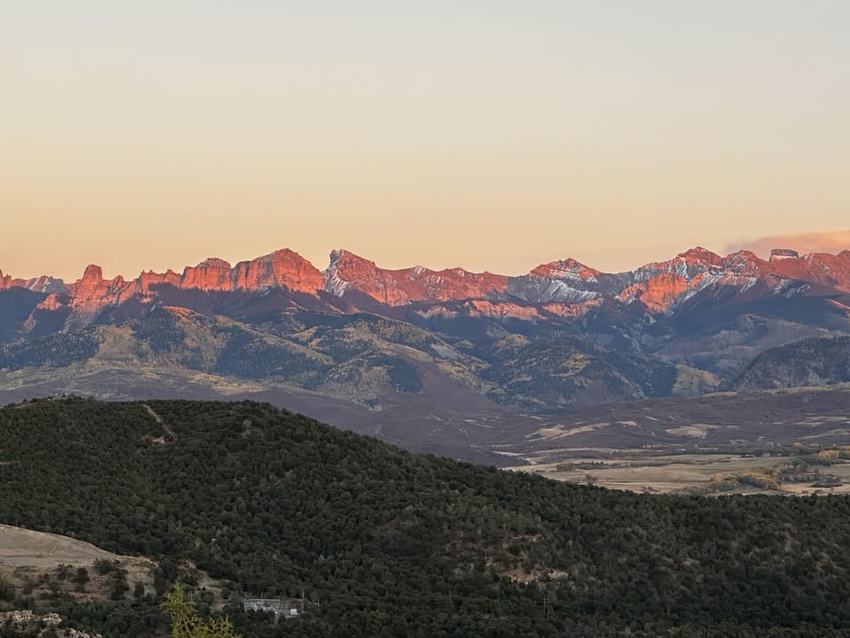 Alpenglow from the den windows!