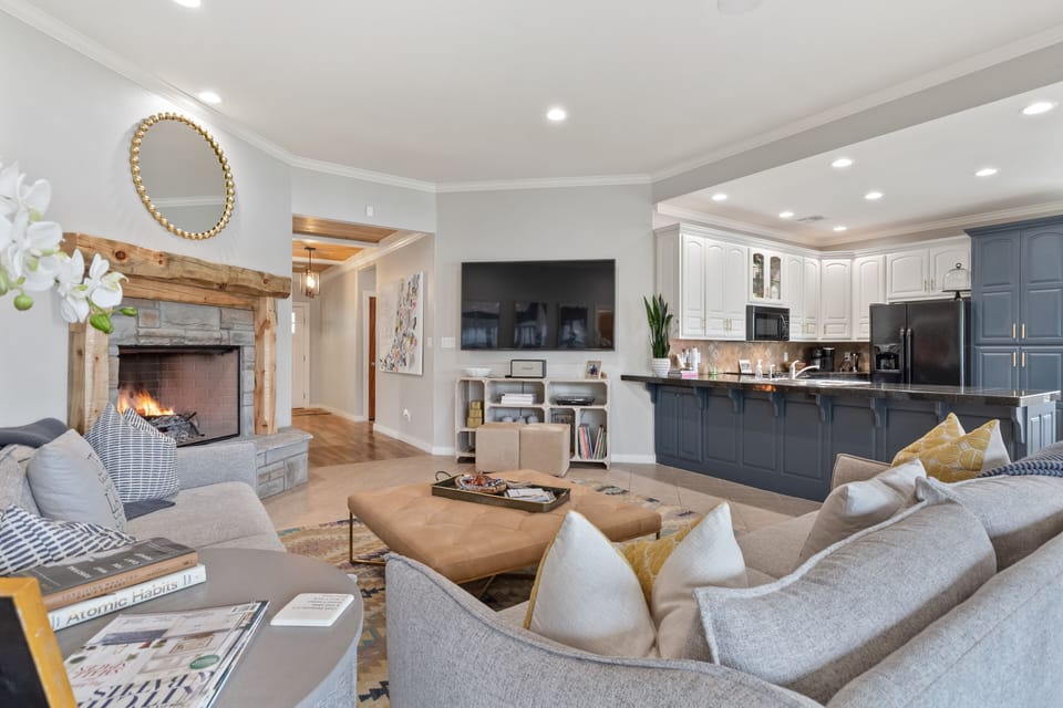We have since added four barstools for more kitchen seating.