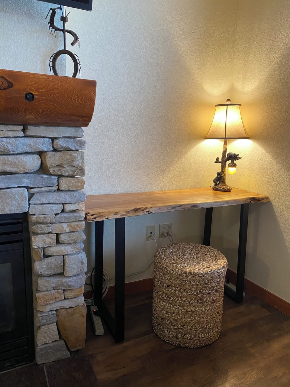 Office space in living room.