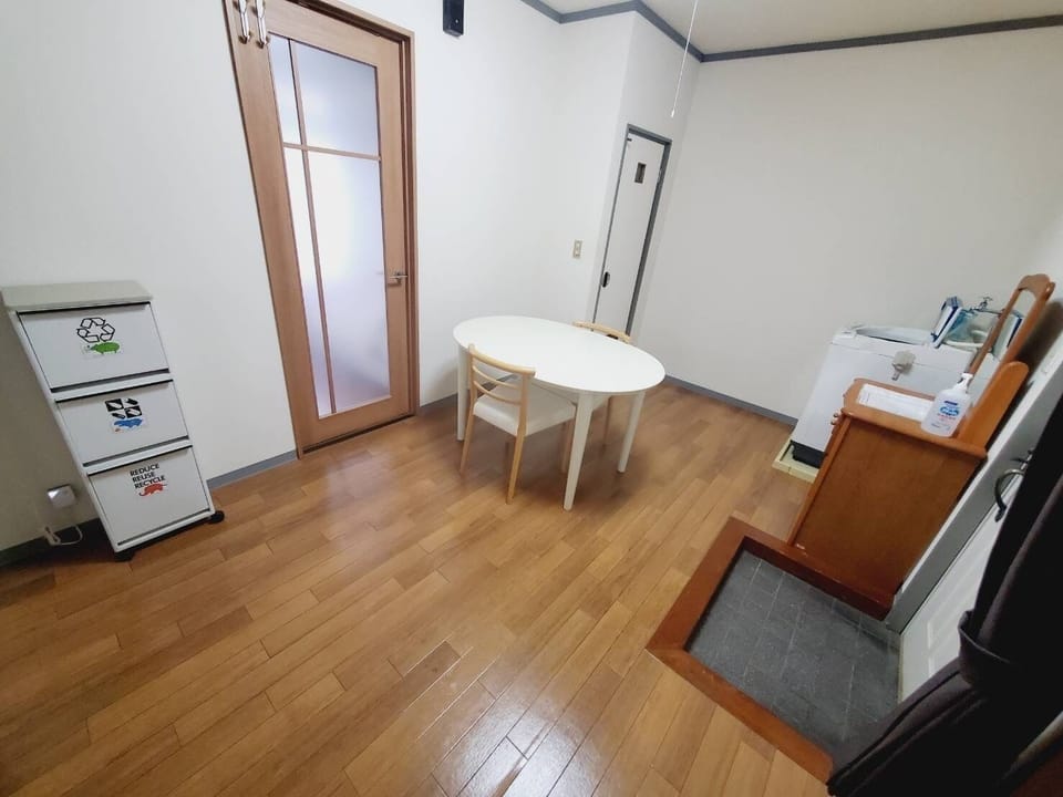 The living dining room just inside the entrance