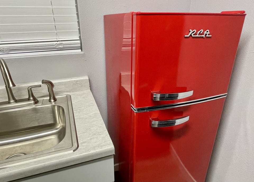 Do you like our new red fridge?