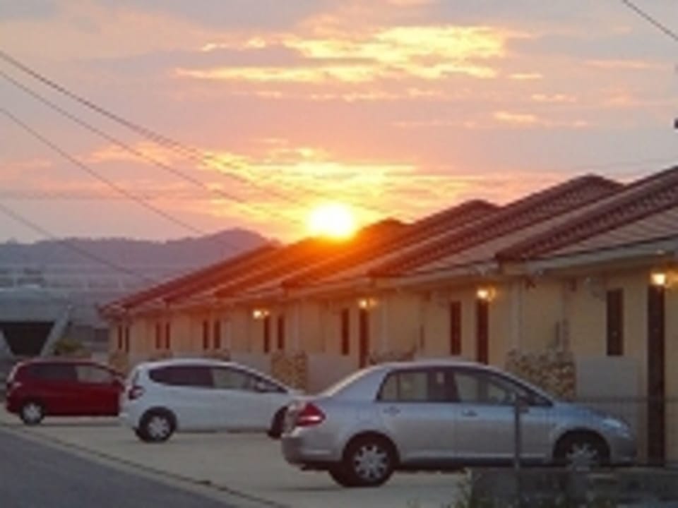 Parking lot in front of the room