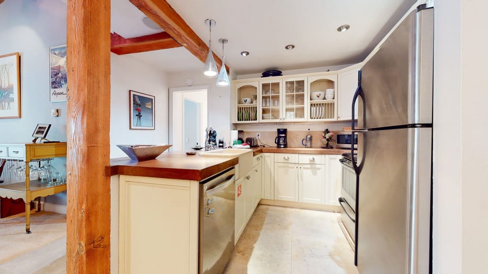 Indoors, Kitchen, Painting, Refrigerator, Flooring