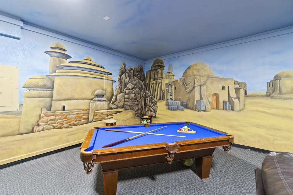 Pool Table in Star Wars Game Room