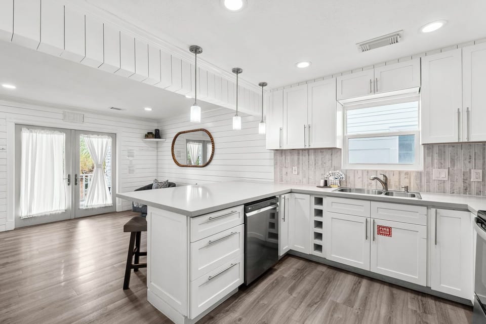 Spacious Kitchen With Bar Seating