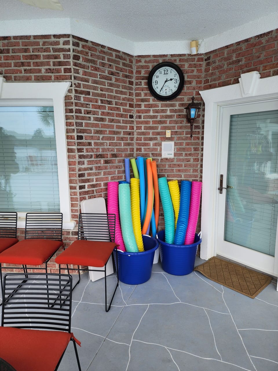 Noodles for use in the pool or lake.