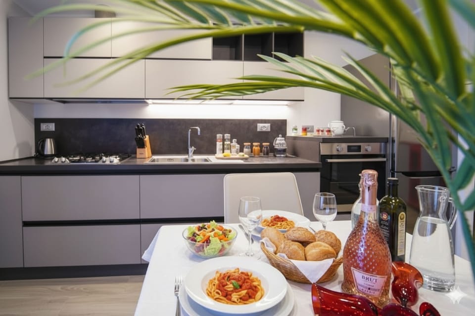 Basic Apartment | Private kitchen | Full-size fridge, oven, stovetop, dishwasher