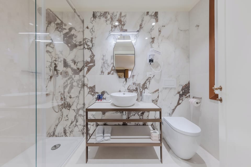 Free toiletries, hair dryer, slippers, bidet
