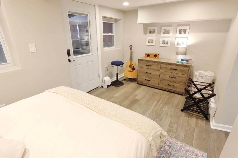 Lots of space for your clothing, and suitcases. Make yourself at home!