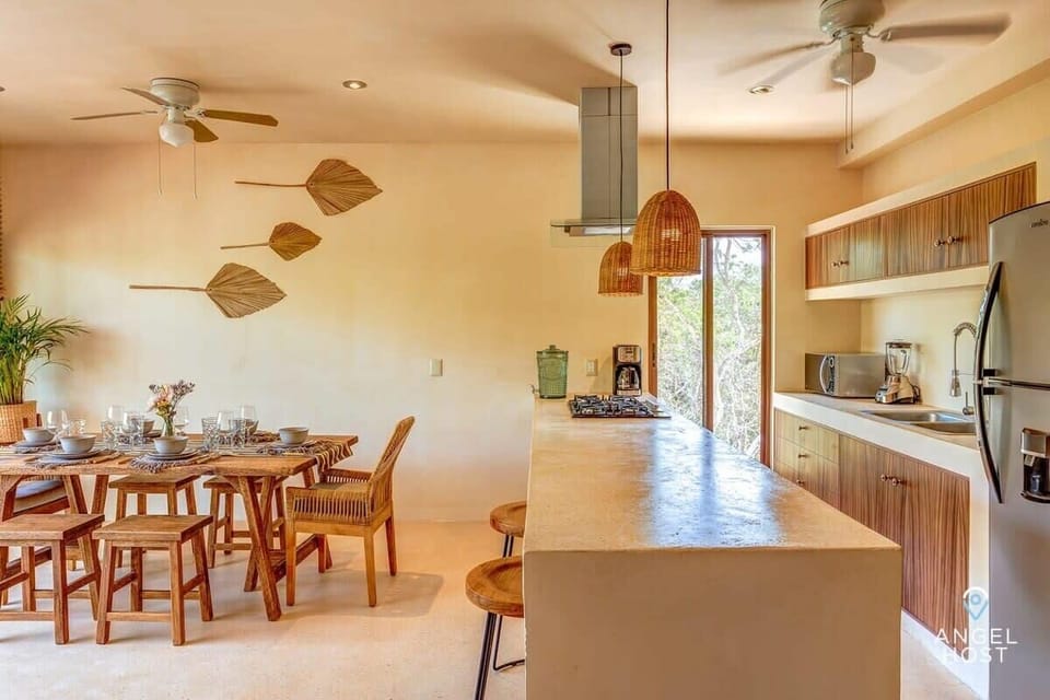 Seating at the table for 6 to enjoy meals in comfort of home