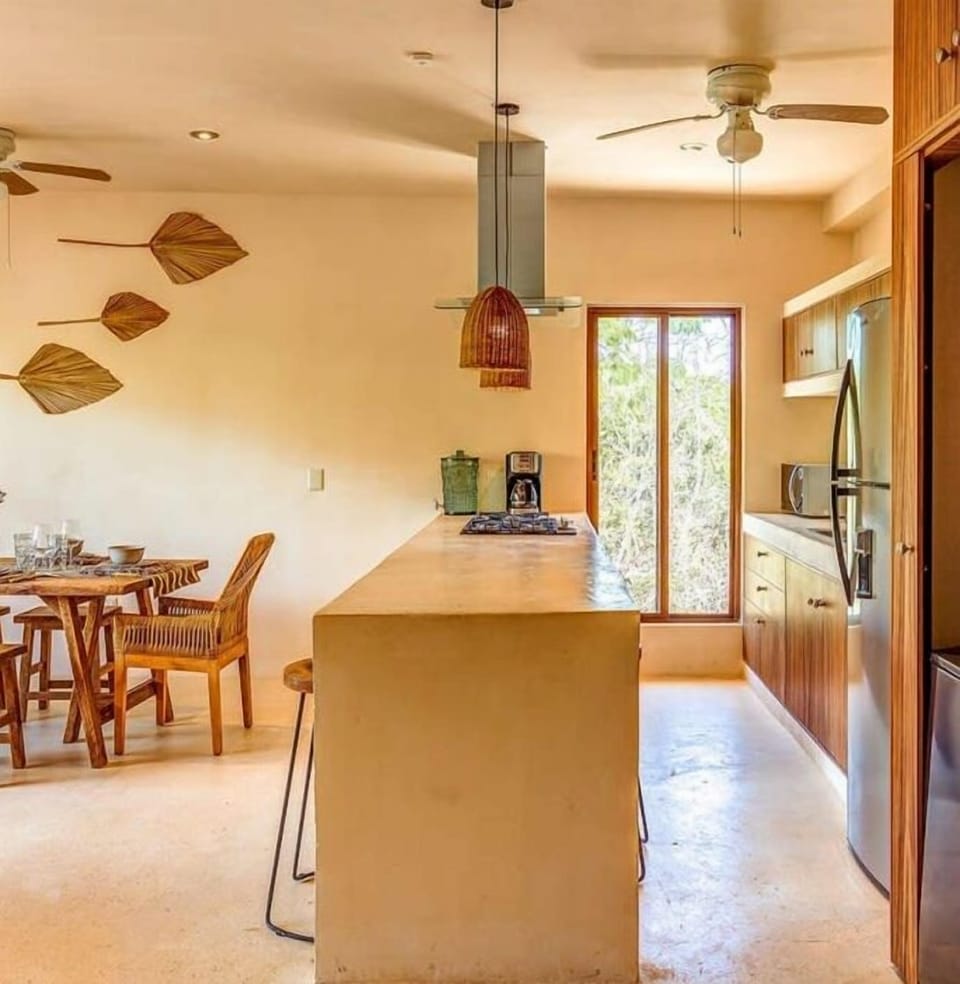 Smooth finishes and lots of natural light illuminate the space
