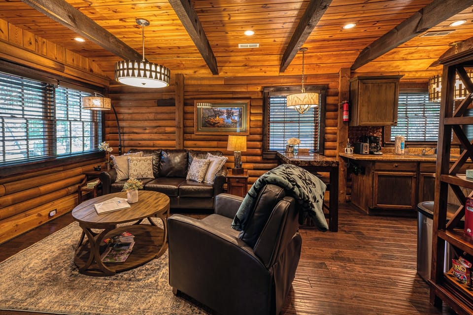 Open Living room with Dining Table that leads into Kitchen