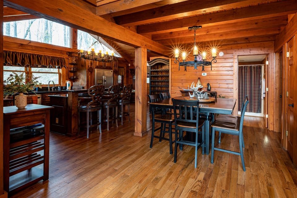 Open dining area and kitchen