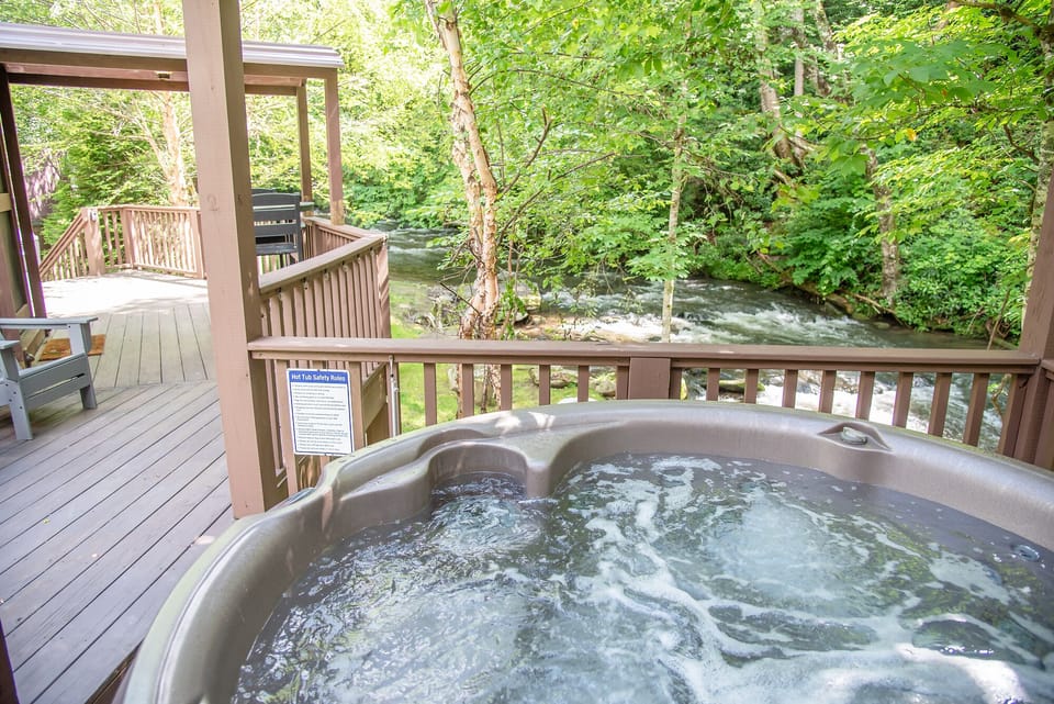 Creekside Yurt Luxury Yurt Rental with Hot Tub and creekside view