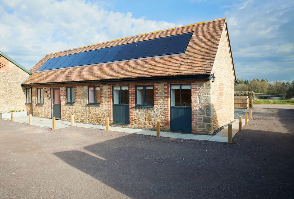 Parking outside Evenwood Byre, Shropshire
