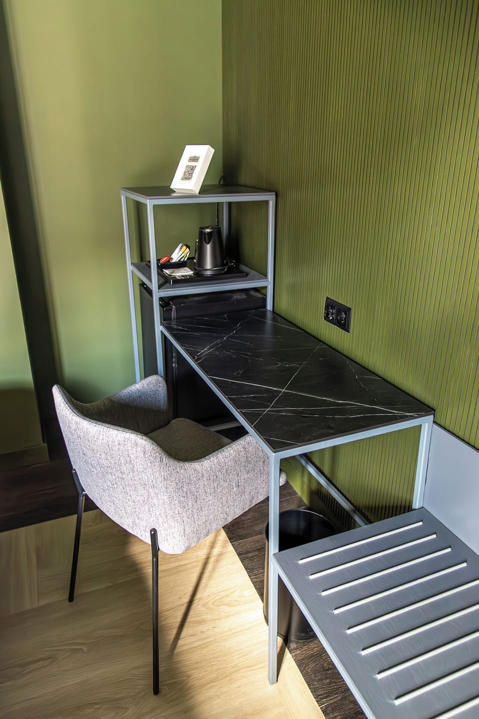 Minibar, in-room safe, desk, laptop workspace