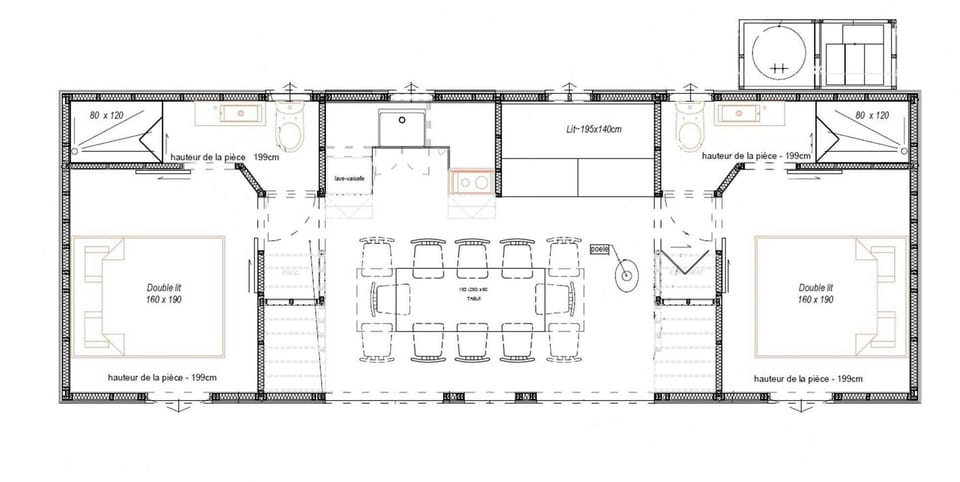 Cabane du Renard, plan rdc
